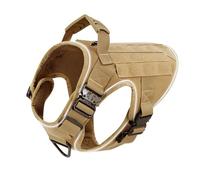 Entrenamiento De Perros Tácticos Militares Reflectantes Al Aire Libre Caza DE Caza Caza Cambio Vest con 4 Hebillas De Metal Portador De Perros De Nylon Ajustable para Perros Grandes,Marrón,SG