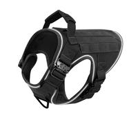 Entrenamiento De Perros Tácticos Militares Reflectantes Al Aire Libre Caza DE Caza Caza Cambio Vest con 4 Hebillas De Metal Portador De Perros De Nylon Ajustable para Perros Grandes,Negro,L
