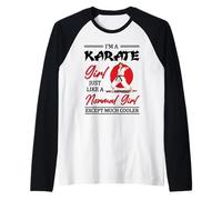Entrenamiento Divertido de Artes Marciales para Chicas de Karate Camiseta Manga Raglan