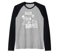 Entrenamiento Divertido de Skeleton Gym Death by Burpees Camiseta Manga Raglan
