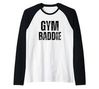 Entrenamiento físico Gym Baddie Strong Woman Camiseta Manga Raglan