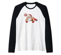 Entrenamiento navideño de Papá Noel Ho Ho Hold The Plank Camiseta Manga Raglan