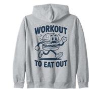 Entrenamiento para Comer Fuera Divertido Correr Hamburguesa Sudadera con Capucha