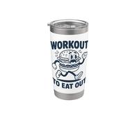 Entrenamiento Para Comer Fuera Divertido Correr Hamburguesa Vaso térmico de acero inoxidable de doble pared