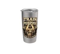 Entrenar con propósito Oración cristiana Halterofilia Vaso térmico de acero inoxidable de doble pared