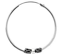 ENTREPLATA Aro de Plata 925 Estilo Bali - Pendiente Criolla Piercing Unisex Hecho a Mano de 16 mm - Diseño Étnico Artesanal en Plata de Ley - Modelo 29