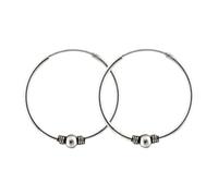ENTREPLATA Aros de Plata 925 Estilo Bali - Par de Pendientes Criollas Piercing Unisex Hechos a Mano de 45 mm - Diseño Étnico Artesanal en Plata de Ley - Modelo 16