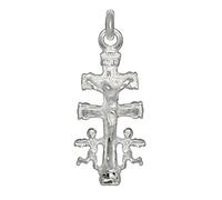 ENTREPLATA Colgante Plata de Ley 925 Charm Unisex Amuleto Medalla Cruz de Caravaca para Cadena Gargantilla Collar Señora Mujer Niña Hombre 20 mm