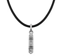 ENTREPLATA Collar con Colgante de Plata de Ley 925 Amuleto de Protección Magia Blanca Gargantilla Negra para Mujer Caucho Atlante