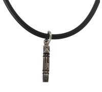 ENTREPLATA Collar con Colgante de Plata de Ley 925 Amuleto de Protección Magia Blanca Gargantilla Negra para Mujer Caucho Atlante 15 mm