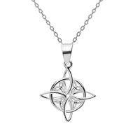 ENTREPLATA Collar Plata de Ley 925 Amuleto Celta Hecho a Mano para Mujer Joya Espiritual Wicca de Protección con Charm de Magia Blanca Gargantilla Nudo de Bruja