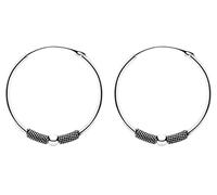 ENTREPLATA Par de Aros de Plata 925 Estilo Bali - Dos Pendientes Criollas Piercing Unisex Hechos a Mano de 25 mm - Diseño Étnico Artesanal en Plata de Ley - Modelo 1