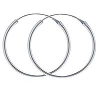 ENTREPLATA Par de Pendientes de Aro Plata de Ley 925 Criolla Arete de Diametro 12 mm.