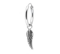 ENTREPLATA Pendiente de Plata 925 Unisex Aro Criolla con Charm Colgante a Elegir Joya Moderna para Hombre y Mujer (Ala de Angel)