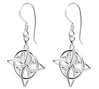 ENTREPLATA Pendientes de Plata de Ley 925 Colgante Amuleto Celta Mujer Charm Protección Joya Wicca Espiritual Cierre Hippy Cordobes Nudo de Bruja