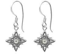 ENTREPLATA Pendientes de Plata de Ley 925 para Mujer con Colgante Nudo de Bruja - Amuleto Celta de Protección Hecho a Mano - Joya Espiritual Wicca con Charm de Magia Blanca 15 mm