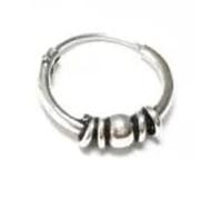 ENTREPLATA Un Aro de Plata 925 Estilo Bali - 1 Pendiente Criolla Piercing Unisex Hecho a Mano de 16 mm - Diseño Étnico Artesanal en Plata de Ley - Modelo 30