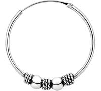 ENTREPLATA Un Aro de Plata 925 Estilo Bali - 1 Pendiente Criolla Piercing Unisex Hecho a Mano de 18 mm - Diseño Étnico Artesanal en Plata de Ley - Modelo 31