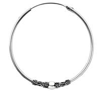 ENTREPLATA Un Aro de Plata 925 Estilo Bali - Pendiente Criolla Piercing Unisex Hecho a Mano de 18 mm - Diseño Étnico Artesanal en Plata de Ley - Modelo 20