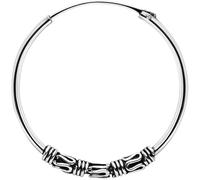 ENTREPLATA Un Aro de Plata 925 Estilo Bali - Pendiente Criolla Piercing Unisex Hecho a Mano de 25 mm - Diseño Étnico Artesanal en Plata de Ley - Modelo 3