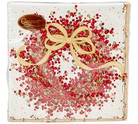 Entretenimiento con servilletas Caspari Pepper Berry, color rojo, papel, multicolor, Pack de 20