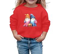 Entrevista Personal Guardia Sudadera de Halloween para niñas, Linda Sudadera con Estampado de Manga Larga y Cuello Redondo, Top Informal para niños, para Salidas Escolares de otoño e (Red, 5-6 Years)
