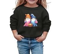 Entrevista Personal Guardia Sudadera de Halloween para niñas, Linda Sudadera con Estampado de Manga Larga y Cuello Redondo, Top Informal para niños, para Salidas Escolares de (Black, 13-14 Years)