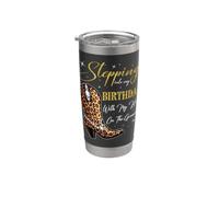 Entro en mi cumpleaños con mis botas en el suelo Vaso térmico de acero inoxidable de doble pared