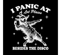 Entro en pánico en muchos lugares excepto en Disco Goat Calcomanías de pared 67.2x77.1cm Decoración artística Blanco