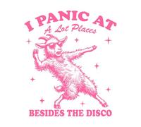 Entro en pánico en muchos lugares excepto en Disco Goat Calcomanías de tallado fino 67.2x77.1cm Pegatinas para vidrio Rosa