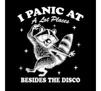 Entro en pánico en muchos lugares excepto en Disco Raccoon. Calcomanías de tallado fino 67.2x77.1cm Decoración de carrocerías Blanco