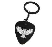 ENTROPIJA Llavero con diseño de búho y sabiduría con texto en inglés "Spirit Animal Pick Keyring" grabado con láser, Negro, Talla única