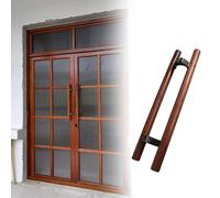Entry Door Handle Wood Pull Handle for Front Door, Handle Grip Bar Double Sided, Round Door Pulls for Exterior Interior, Home & Commercial Usage Door Hardware