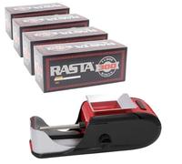 ¡Entuba con Estilo! UBOON - Rasta: 4 Cajas de 300 Tubos para Cigarrillos Vacíos + Máquina Liadora de Tabaco Entubadora Eléctrica. ¡1200 Tubos y Maquinilla Portátil para Fumar en 3 Tamaños! (GRANDE)