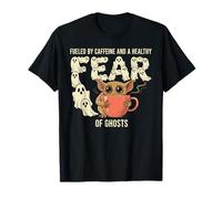 Entusiasta del café Spooky Ghost Fuel Halloween Camiseta
