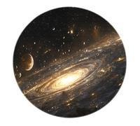 Entusiastas de la astronomía Hogar Zona Redonda Alfombra Lavable Suelo Fino Antideslizante moqueta Planetas Profundos y lujosos alfombras Galaxias para Dormitorio salón. 160x160cm