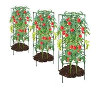 Entutorado para Tomates Soporte Cuadrado Ajustable en Altura de 3 Piezas | Tutor de Plantas Resistente para Judías Pepinos Verduras Rosas Peonías Macetas Bancal Elevado Jardín Patio Césped