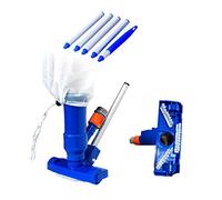 Entweg Kit de Limpieza de Piscinas, Kit de Limpieza de Piscinas Aspirador Cabezal de succión con cepillos Varilla Extensible Bolsa de Malla