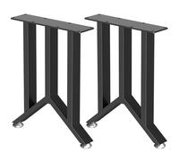 ENUMAIL Patas para Muebles de Ajustables, Caballetes para Mesa Estilo Industrial de Metal, con Tornillos y Protectores de Suelo, para Sofás, Silla, 2 Piezas, Negro, 30×40cm, M-Tipo