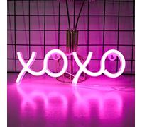 ENUOLI XOXO Neon Signs XOXO LIGHT NEON SIGN - Muestras LED operadas por la batería Luces de neón Luces de neón Neon Night Lights para las señales de neón del dormitorio para la decoración de la pared