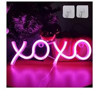 ENUOLI XOXO Neon Signs XOXO LIGHT NEON SIGN - Muestras LED operadas por la batería Luces de neón Luces de neón Neon Night Lights para las señales de neón del dormitorio para la decoración de la pared