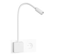 ENUOTEK Lampara Aplique de Foco Lectura Cama de Pared LED Regulable Blanco, Luz Dormitorio Mesilla de Noche LED con Enchufe, Interruptor Tactil y Cuello de Cisne Flexible, 3W 280Lm Luz Neutra 4000K