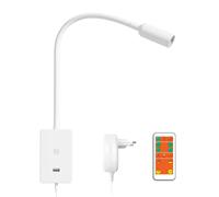ENUOTEK Lampara Lectura Pared, LED Apliques Pared Dormitorio con Brazo de Cuello de Ganso y Control Remoto, Táctil con 4 Niveles de Brillo, Lámpara de Pared para Cama con Puerto USB de 2A