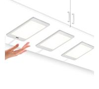 ENUOTEK Lámparas de Panel de LED per Bajo Muebles Armarios Empotrados de Cocinas con Interruptor de Sensor de Mano y Función de Atenuación Continua 5W Luz Blanco Neutro 4000K con 3 Lámparas