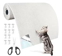 ENUTROF Rascadores Sofa Gatos Protector de para Rascador Pared Alfombras | 200x40cm el Gato Arañazos Alfombra Arañazo Antiarañazos Tela DIY Brazo Sofá para Sofás Muebles y Paredes (Blanco Crema)