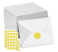 ENUTROF Sobre Kraft Boda Sobres Regalo para Invitaciones Papel Envelopes | 50PCS 135x185mm Bonitos Invitacion Pequeños sin Ventana para Eventos Tarjeta de Felicitación (Blanco)