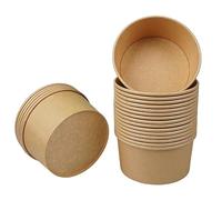 Envasado de Cartón para Alimentos 1000ml-50uds-SIN TAPA,Contenedores de Comida Para Llevar,Cajas de Cartón para Comida,Cartón de Sopa,Contenedores de Ensalada de Papel Kraft,Envases Take Away