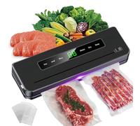 Envasadora al vacío 6 en 1, máquina de vacío con máquina de soldadura de láminas, 10 bolsas y manguera, envasado al vacío de alimentos secos/húmedos, fácil de usar y compacta para cocina (Vac/Seal