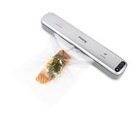 Envasadora al vacío de alimentos H.Koenig SSV32, almacenamiento de alimentos secos y húmedos, compacta, incluye 10 bolsas de vacío reutilizables lavables