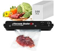 Envasadora al Vacío Domestica: Maquina Envasar al Vacio, Maquina Vacio Alimentos, Embasadoras Vacio Alimentos, Maquina de Vacio para Alimentos, Vacuum Sealer Incluye 100 Bolsas Envasar al Vacio